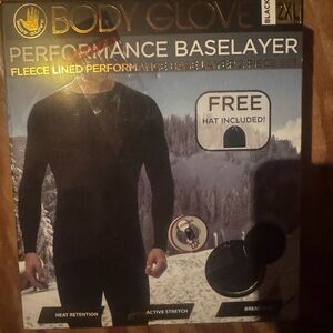 Body Glove Black Baselayer Set with Free Hat